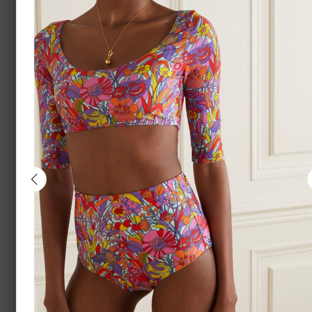 FULL SET: La Double J Crop swim bikini set (top and bottoms)